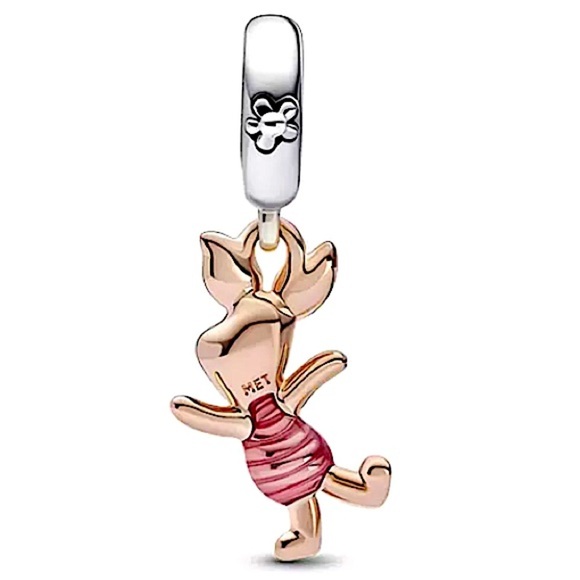 Piglet Rose Gold Winnie the Pooh Friend Dangle Charm - Picture 2 of 2
